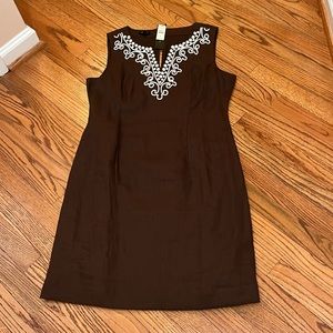 Talbots Women's Patterned Dress (Brown)